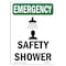 Signmission Safety Sign, OSHA EMERGENCY, 14" Height, Safety Shower, Portrait OS-EM-D-1014-V-10540 - alternate 1